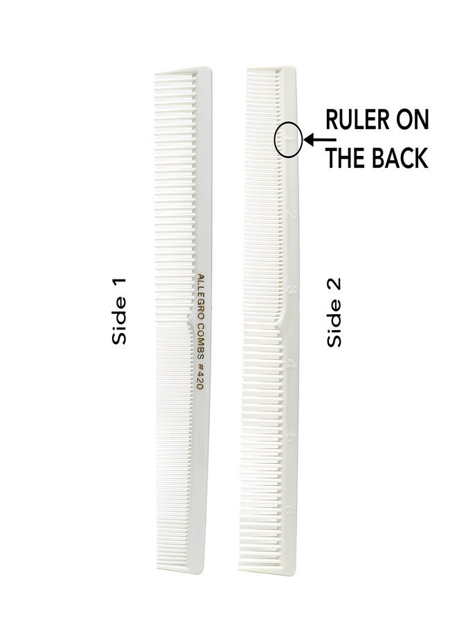 Allegro Combs 420 Barber Comb Set for Hair Stylists - Hair Cutting Pocket Combs in Black, Red, and White (12 Pack) - Image 2